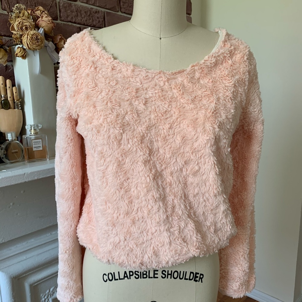 Cute pink fuzzy top